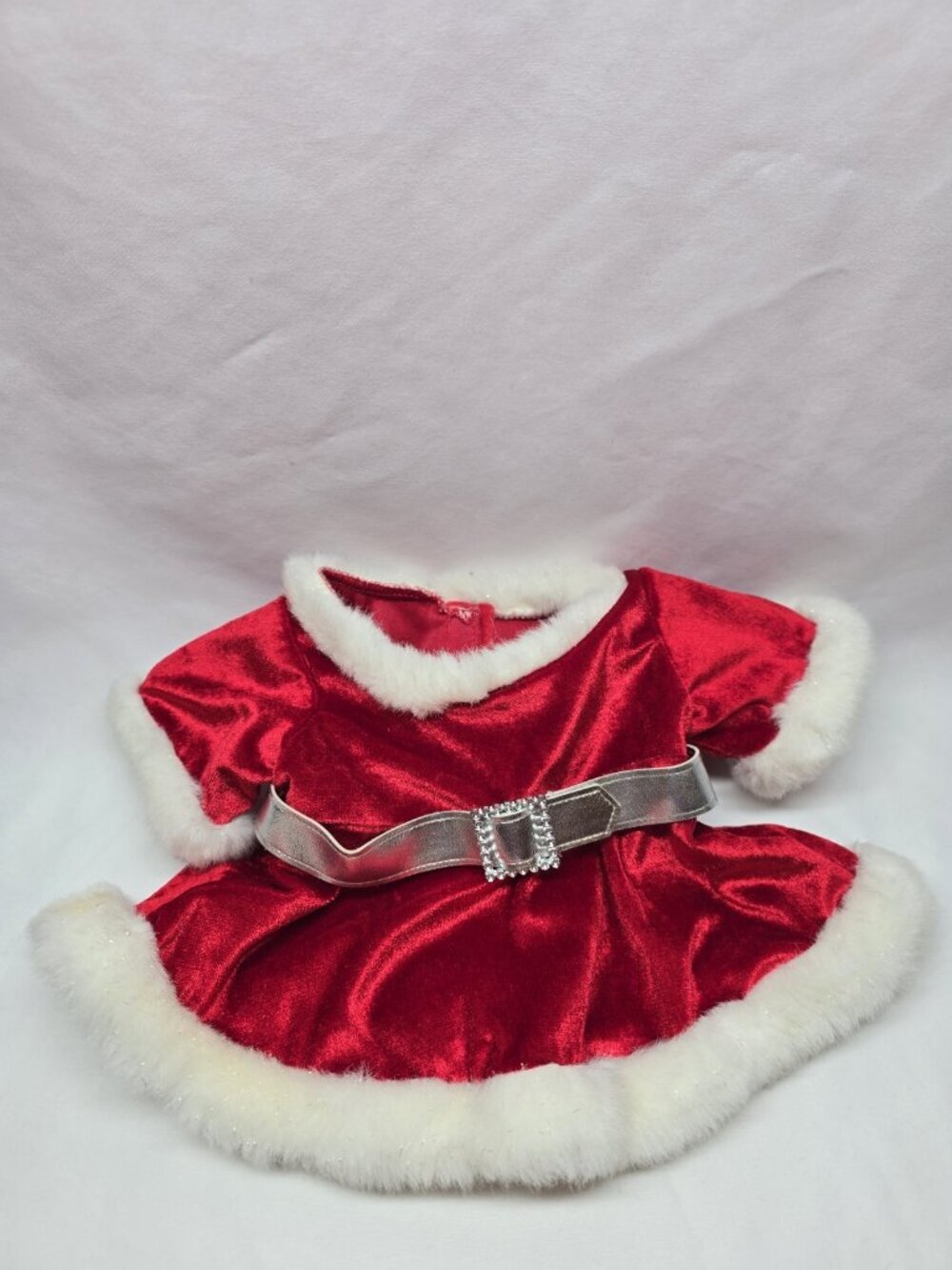 Build-A-Bear Workshop Santa Dress Red/White Faux Fur Trim w/ Belt Vintage